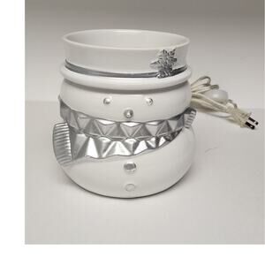 Yankee Retired Scenterpiece Snowman CandleMelt Cup Warmer Color White/Silver